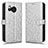 Leather Case Stands Flip Cover Holder C01X for Sharp Aquos Sense8 Silver