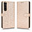 Leather Case Stands Flip Cover Holder C01X for Sony Xperia 1 III Gold