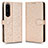 Leather Case Stands Flip Cover Holder C01X for Sony Xperia 1 IV Gold