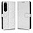 Leather Case Stands Flip Cover Holder C01X for Sony Xperia 1 IV Silver