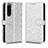 Leather Case Stands Flip Cover Holder C01X for Sony Xperia 5 III SO-53B Silver