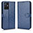 Leather Case Stands Flip Cover Holder C01X for Vivo iQOO Z6 5G Blue