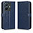 Leather Case Stands Flip Cover Holder C01X for Vivo iQOO Z6 Pro 5G Blue