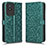 Leather Case Stands Flip Cover Holder C01X for Vivo Y11 (2023) Green