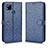 Leather Case Stands Flip Cover Holder C01X for Xiaomi POCO C3 Blue