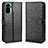 Leather Case Stands Flip Cover Holder C01X for Xiaomi Poco M5S Black