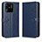 Leather Case Stands Flip Cover Holder C01X for Xiaomi Redmi 10 Power Blue