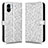 Leather Case Stands Flip Cover Holder C01X for Xiaomi Redmi A2 Silver