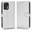 Leather Case Stands Flip Cover Holder C01X for Xiaomi Redmi K50i 5G Silver