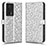 Leather Case Stands Flip Cover Holder C01X for Xiaomi Redmi K60 5G Silver