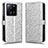 Leather Case Stands Flip Cover Holder C01X for Xiaomi Redmi K60 Ultra 5G Silver