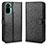 Leather Case Stands Flip Cover Holder C01X for Xiaomi Redmi Note 11 SE India 4G Black