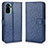 Leather Case Stands Flip Cover Holder C01X for Xiaomi Redmi Note 11 SE India 4G Blue