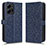 Leather Case Stands Flip Cover Holder C01X for Xiaomi Redmi Note 12 4G Blue