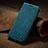 Leather Case Stands Flip Cover Holder C02S for Google Pixel 6a 5G Blue