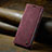 Leather Case Stands Flip Cover Holder C02S for Huawei Mate 60 Pro+ Plus Red Wine