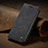 Leather Case Stands Flip Cover Holder C02S for Oppo Reno10 Pro 5G Black