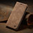 Leather Case Stands Flip Cover Holder C02S for Samsung Galaxy A10s Light Brown