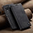 Leather Case Stands Flip Cover Holder C02S for Samsung Galaxy A12 5G Black
