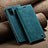 Leather Case Stands Flip Cover Holder C02S for Samsung Galaxy A21s Blue