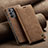 Leather Case Stands Flip Cover Holder C02S for Samsung Galaxy A23 4G Light Brown