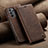 Leather Case Stands Flip Cover Holder C02S for Samsung Galaxy A23 5G Brown