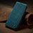 Leather Case Stands Flip Cover Holder C02S for Samsung Galaxy A31 Blue