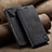 Leather Case Stands Flip Cover Holder C02S for Samsung Galaxy A32 4G Black