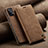Leather Case Stands Flip Cover Holder C02S for Samsung Galaxy A32 5G Light Brown