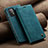 Leather Case Stands Flip Cover Holder C02S for Samsung Galaxy A52 4G Blue