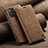 Leather Case Stands Flip Cover Holder C02S for Samsung Galaxy A72 4G Light Brown