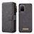 Leather Case Stands Flip Cover Holder C02S for Samsung Galaxy S20 Plus Black