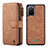 Leather Case Stands Flip Cover Holder C02S for Samsung Galaxy S20 Plus Brown