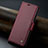 Leather Case Stands Flip Cover Holder C02S for Xiaomi Poco F5 5G Red Wine