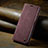 Leather Case Stands Flip Cover Holder C02S for Xiaomi Redmi Note 10 Pro 4G Red Wine