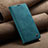 Leather Case Stands Flip Cover Holder C02S for Xiaomi Redmi Note 11 4G (2022) Blue