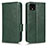 Leather Case Stands Flip Cover Holder C02X for Google Pixel 4 XL Green
