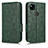 Leather Case Stands Flip Cover Holder C02X for Google Pixel 4a Green