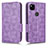 Leather Case Stands Flip Cover Holder C02X for Google Pixel 4a Purple