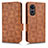 Leather Case Stands Flip Cover Holder C02X for Huawei Honor X5 Plus Brown