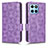 Leather Case Stands Flip Cover Holder C02X for Huawei Honor X6 5G Purple