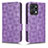 Leather Case Stands Flip Cover Holder C02X for Huawei Honor X7a Purple