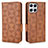 Leather Case Stands Flip Cover Holder C02X for Huawei Honor X8 4G Brown