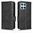 Leather Case Stands Flip Cover Holder C02X for Huawei Honor X8 5G Black