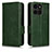 Leather Case Stands Flip Cover Holder C02X for Huawei Honor X8b Green