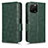 Leather Case Stands Flip Cover Holder C02X for Huawei Nova Y61 Green