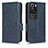 Leather Case Stands Flip Cover Holder C02X for Huawei P60 Pro Blue