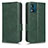 Leather Case Stands Flip Cover Holder C02X for Motorola Moto E13 Green