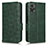 Leather Case Stands Flip Cover Holder C02X for Motorola Moto E22 Green