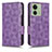 Leather Case Stands Flip Cover Holder C02X for Motorola Moto Edge (2023) 5G Purple